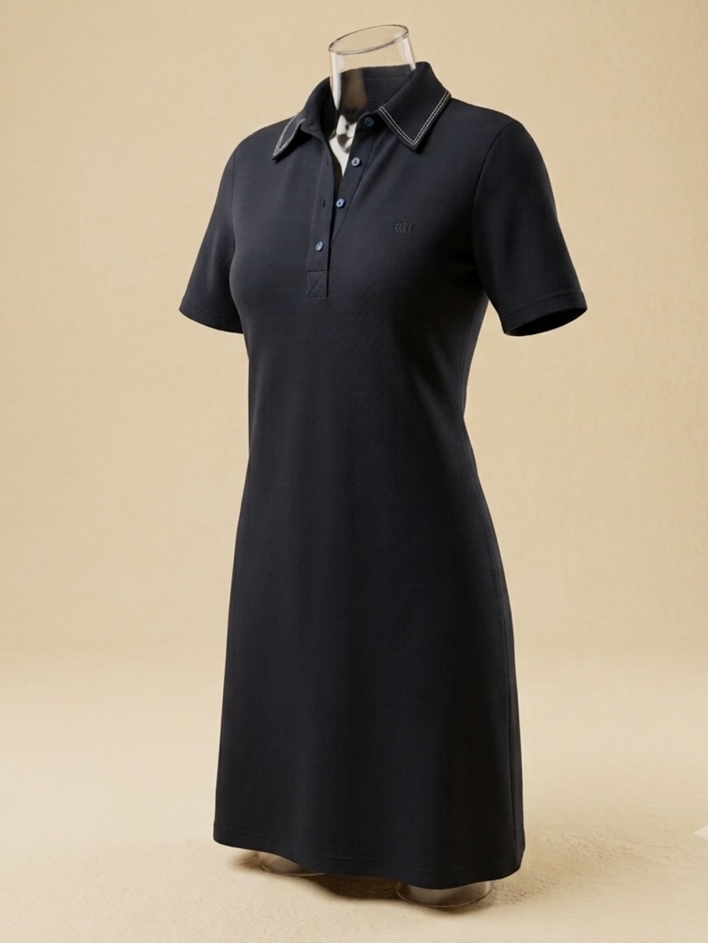 Gabriela Hearst Women A-Line Dark Navy Midi Dress Collar Button Size Small Italy